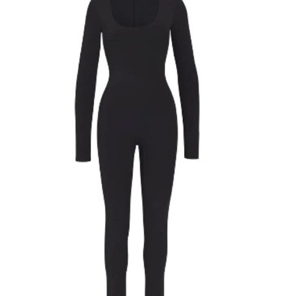 SKIMS Sleek Grey Long Sleeve Jumpsuit